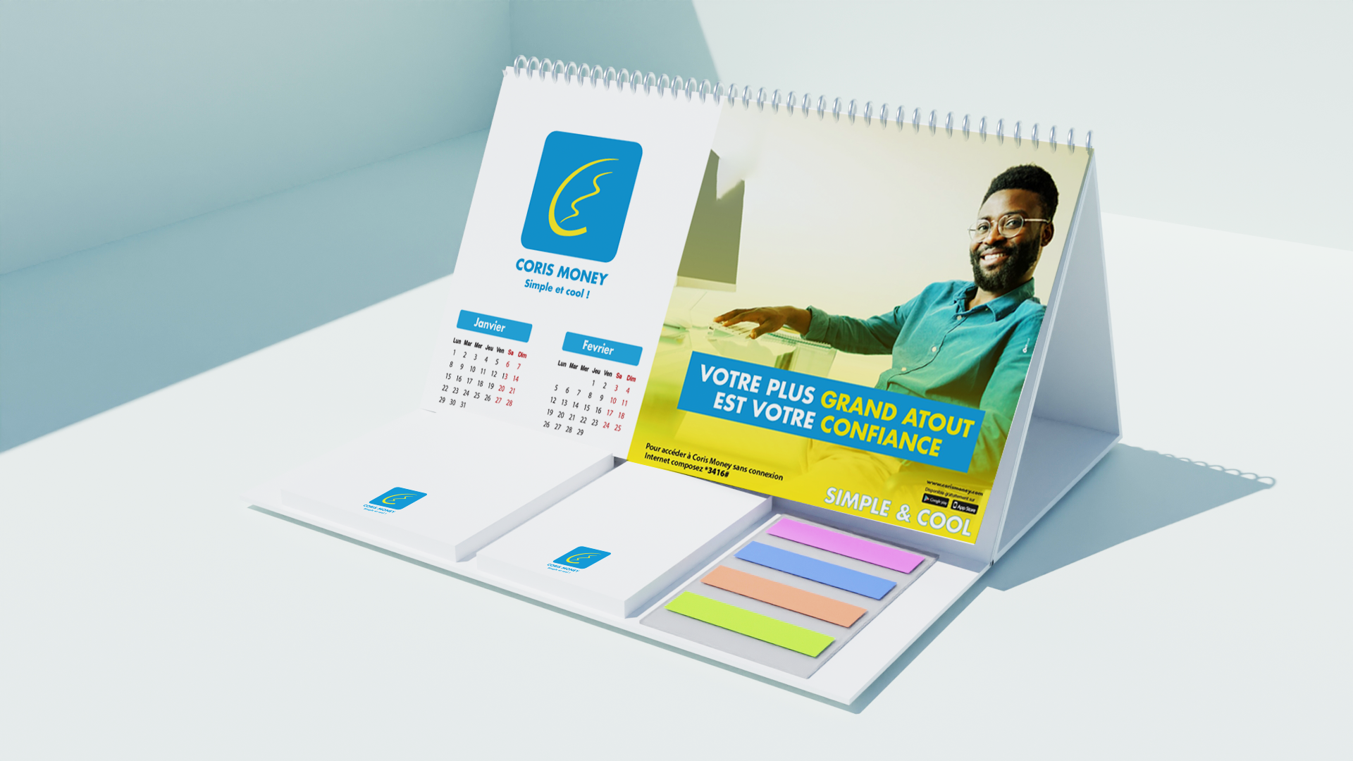 Chevalet de Bureau Coris Money avec Post-it