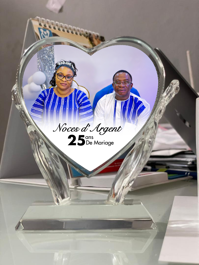 Trophée Noces d'Argent - Design Cœur