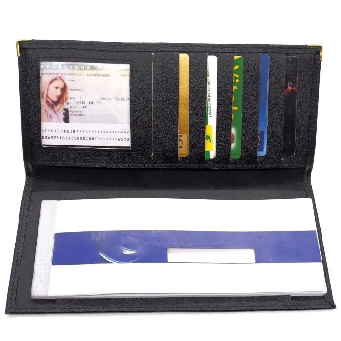 Porte-Chéquier Multifonction en Cuir