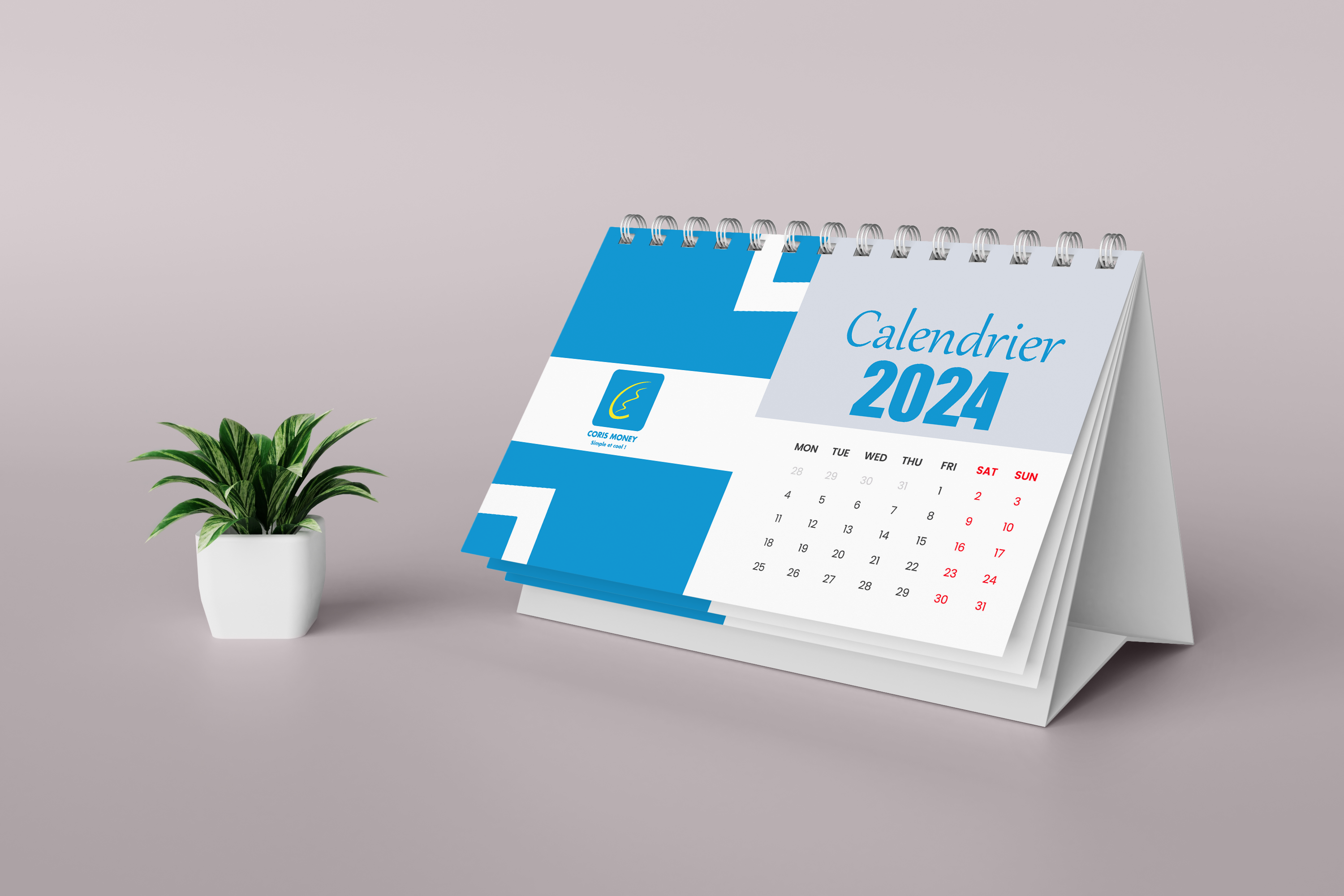 Calendrier de Bureau 2024 - Coris Money